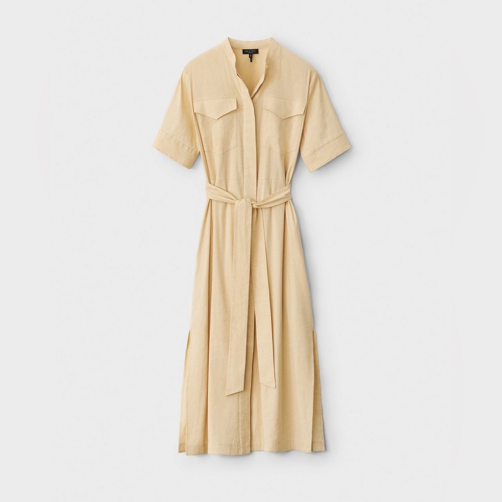 Rag & Bone Selma Linen Blend Midi Dress Size Medium